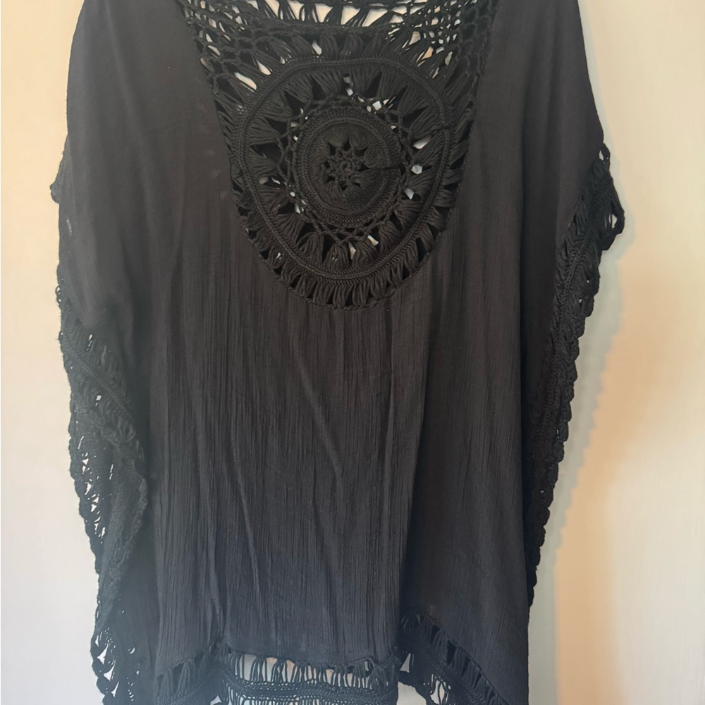Beautiful Black Crochet Cover Up - A&O International